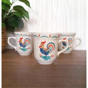 Vintage Gibson ROOSTER Coffee Cups, Set of 3